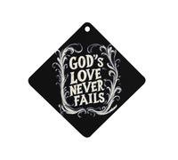God's Love Never Fails Car Air Freshener Hanging Card 1Pack Rhombus | for Vehicle Home Closet Dorm Square Love Rhombus Shaped Ocean Scent