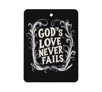 God's Love Never Fails Car Air Freshener Hanging Card 1Pack Square | for Vehicle Home Closet Dorm Square Love Rhombus Shaped Ocean Scent