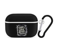 God's Love Never Fails Case Compatible with AirPods Pro 1 2 | protective cover,hard shell with keychain,fashion pattern,easy to carry
