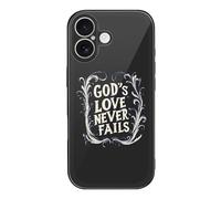 God's Love Never Fails Phone Case Compatible with iPhone 17 Air Pro Max Glass Protective Cover with Hanging Hole