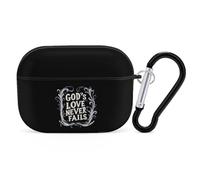 God's Love Never Fails Protective Case Cover Compatible with AirPods Pro Generation 1/2 Hard Shell with Keychain
