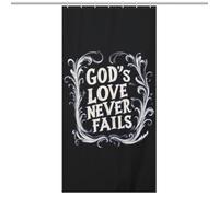 God's Love Never Fails Shower Curtains Bath Curtain for Bathroom Kitchen Room with Grommet Hooks