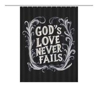 God's Love Never Fails Shower Curtains Bath Curtain for Bathroom Kitchen Room with Grommet Hooks