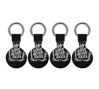God's Love Never Fails Silicone Case Compatible with AirTag Holder Cover with Keychain Ring