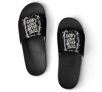 God's Love Never Fails Unisex Slippers Bath Pool Shower Slide Indoor House Slipper Outdoor Shoes Sandal