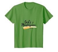Gods Masterpiece Child of God Inspirational Faith Quote T-Shirt, Kids, Grass, 6 Years