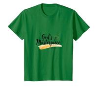 Gods Masterpiece Child of God Inspirational Faith Quote T-Shirt, Kids, Kelly Green, 8 Years