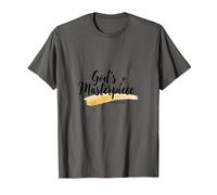 Gods Masterpiece Child of God Inspirational Faith Quote T-Shirt, Men, Asphalt, XXL