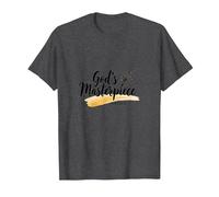 Gods Masterpiece Child of God Inspirational Faith Quote T-Shirt, Men, Dark Heather Grey, 6XL