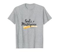 Gods Masterpiece Child of God Inspirational Faith Quote T-Shirt, Men, Heather Grey, 6XL