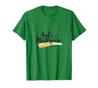 Gods Masterpiece Child of God Inspirational Faith Quote T-Shirt, Men, Kelly Green, XXL
