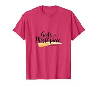 Gods Masterpiece Child of God Inspirational Faith Quote T-Shirt, Men, Red Heather, 3XL