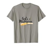 Gods Masterpiece Child of God Inspirational Faith Quote T-Shirt, Men, Slate, XL