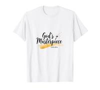 Gods Masterpiece Child of God Inspirational Faith Quote T-Shirt, Men, White, 6XL