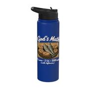 God's Math 5 Loaves 2 Fish 5000 Meals Christian Jesus Bible Stainless Steel Insulated Water Bottle