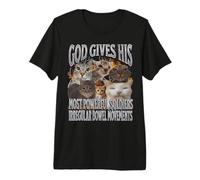 Gods Most Powerful Irregular Bowel Movements Funny Cat Meme Premium T-Shirt