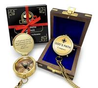 God's Path Compass - Baptism | Communion & Confirmation Gift for Teenage Boys | Christening, Catholic, Religious Graduation Gifts for Men - Greeting Card Included (Wooden Box)
