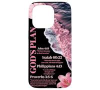 God's Plan Bible Verse Christian Ocean Beach Waves Summer Case for iPhone 15 Pro