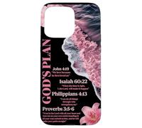 God's Plan Bible Verse Christian Ocean Beach Waves Summer Case for iPhone 15 Pro Max