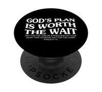 God's Plan is Worth the Wait Bible Verse Christian PopSockets Adhesive PopGrip