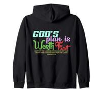 God's Plan is Worth the Wait Bible Verse Christian Zip Hoodie