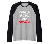 God's Plan My Hustle Entrepreneur Christian Motivation Gear Raglan Baseball Tee
