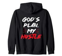God's Plan My Hustle Entrepreneur Christian Motivation Gear Zip Hoodie