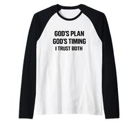 Gods Plans Gods Timing Christian Inspiration Faith Based Raglan Baseball Tee