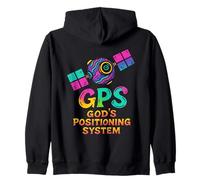 God's Positioning System Funny Pun Christian Faith Zip Hoodie
