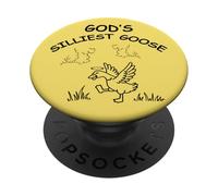 God's Silliest Goose Funny Quirky Goose Lover PopSockets Adhesive PopGrip