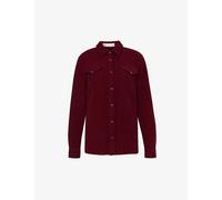 Gods True Cashmere Womens Amethyst Unisex Gemstone-embellished Popper Relaxed-fit Shirt M