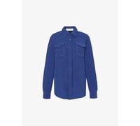 Gods True Cashmere Womens Lapis Lazuli Unisex Gemstone-embellished Popper Regular-fit Shirt Xl