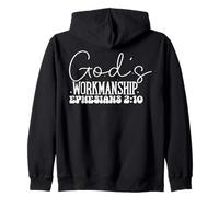God's Workmanship Ephesians 2:10 Modern Typography Design Zip Hoodie