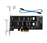 GODSHARK Dual M.2 PCIe Adapter, M.2 NVME SSD (M Key) or M.2 SATA SSD (B Key) 22110 2280 2260 2242 2230 to PCI-e 3.0 x4 Host Controller Expansion Card with Low Profile Bracket for PC Desktop