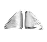 GODSLLY Car Door Audio Speaker Cover, Compatible with Benz E-Class E300L E260L 2024, Car Door Speaker Net Decoration Stickers Grill Panel Loud-Speaker Cover, B Silver