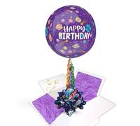 Godson Birthday Space Pop Up Card & Floating Balloon In A Box Surprise Send Direct with a Handwritten Card By LK