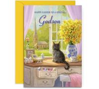 Godson Easter Card - Spring Morning - Medium Sized Card (A5 Size -148mm x 210mm) with Envelope