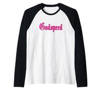 Godspeed Pink Script Designed Raglan Baseball Tee