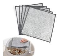 GodtKowty 5-Pack Double Layer Stainless Steel Dish Cloths, 20x20 cm Non-Scratch Cleaning Rags for Kitchen, Dishes, Sinks, Stove Tops