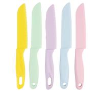 GodtKowty 5 Pieces Kids Kitchen Knife Set, Toddler’ Plastic Kitchen Knife Set - Kids Safe Cooking Knives, Cake, Bread, Lettuce Knife ， for Little Hands Learning Culinary Skills