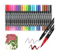 GodtKowty Dual Tip Brush Pens Set - 24 Vibrant Coloring Pens for Adults and Kids, Felt Tip Art Markers for Drawing, Calligraphy, and Creative Projects, For Coloring Books and DIY Crafts