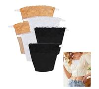 GodtKowty Elegant Lace Clip-On Camisole Inserts,Set of 6 Anti-Exposure Under Panels,Essential Undergarments in Nude, White, Black,for V-Neck Outfits and Versatile Styling Solutions