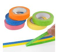 GodtKowty Fluorescent Gaffer Cloth Tape, UV Blacklight Reactive Neon Colors Duct Tape, Glow in The Dark Tape for UV Parties, 5 Pack (0.6 inch x 16.5 feet) - Blue, Green, Yellow, Orange, Pink