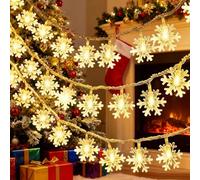 GodtKowty Snowflake Fairy Lights - 6M 40 LEDs Battery Powered String Lights with Steady and Flashing Modes,for Xmas, Weddings, Birthdays, Valentine’s Day, Indoor and Outdoor Decor