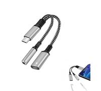 GodtKowty USB C to 3.5mm Jack and Charger Adapter | 2-in-1 USB C to Aux Audio Jack Adapter with PD 60W Fast Charging for iPhone 16 Pro Max/15 Pro Max, Galaxy S24/S23 Ultra, Pixel, iPad Pro, Grey