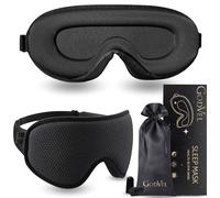 GodVel 3D Sleep Eye Mask, Blackout Sleeping Mask, Sleep Mask for Men/Women, Luxury Face Mask, Noise-Blocking Ear Plugs and Cover, Airplane Travel Essentials, Black.