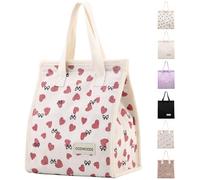 GODWOODS Insulated Lunch Bag for Women Men Large Lunch Box Container Reusable Leakproof Tote for Office, Work, Beach or Travel (A-Corduroy Love)