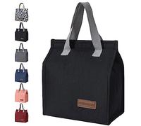 GODWOODS Insulated Lunch Bag for Women Men Large Lunch Box Container Reusable Leakproof Tote for Office, Work, Beach or Travel (Black)
