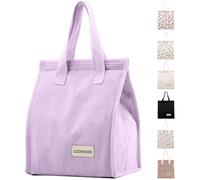 GODWOODS Insulated Lunch Bag for Women Men Large Lunch Box Container Reusable Leakproof Tote for Office, Work, Beach or Travel (A-Corduroy Purple)