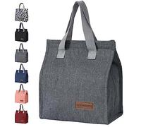 GODWOODS Insulated Lunch Bag for Women Men Large Lunch Box Container Reusable Leakproof Tote for Office, Work, Beach or Travel (Grey)